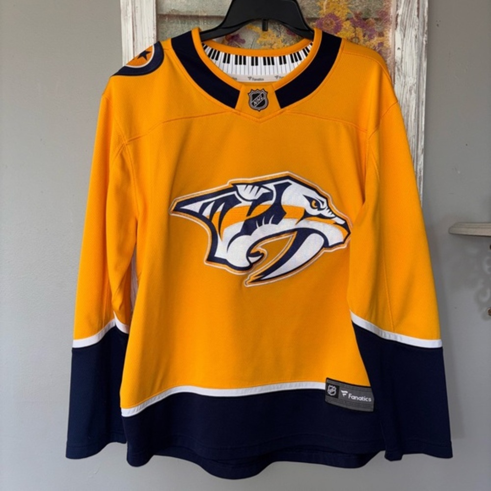 Men's Fanatics Gold Nashville Predators Breakaway Home Jersey Blank Size M